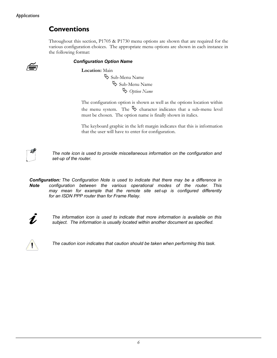 Conventions | Perle Systems 1700 User Manual | Page 12 / 100
