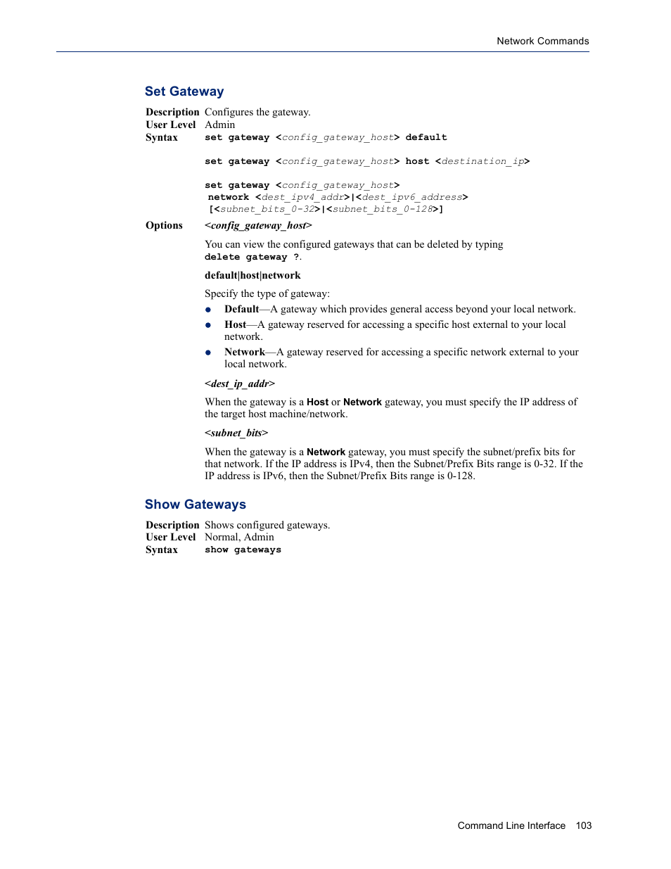 Set gateway show gateways | Perle Systems DS1 User Manual | Page 103 / 122