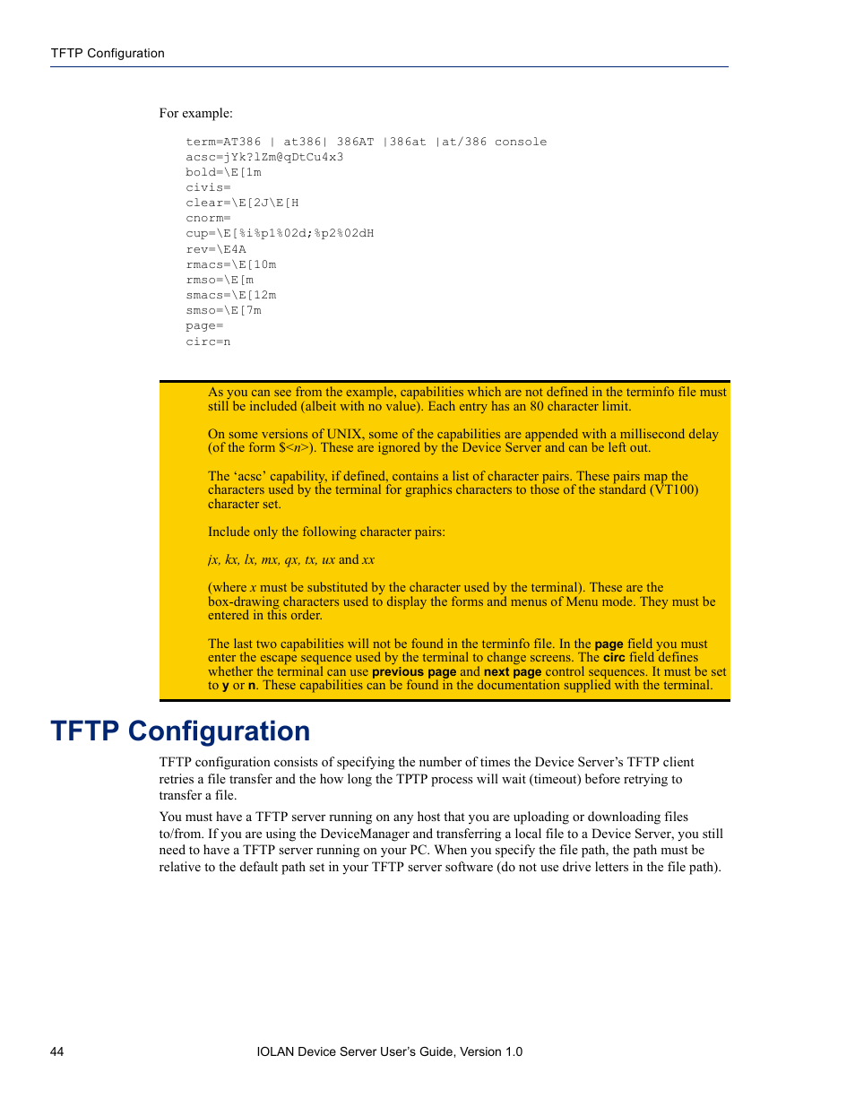 Tftp configuration | Perle Systems DS1 User Manual | Page 44 / 122