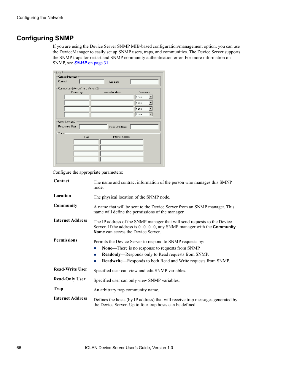 Configuring snmp | Perle Systems DS1 User Manual | Page 66 / 122