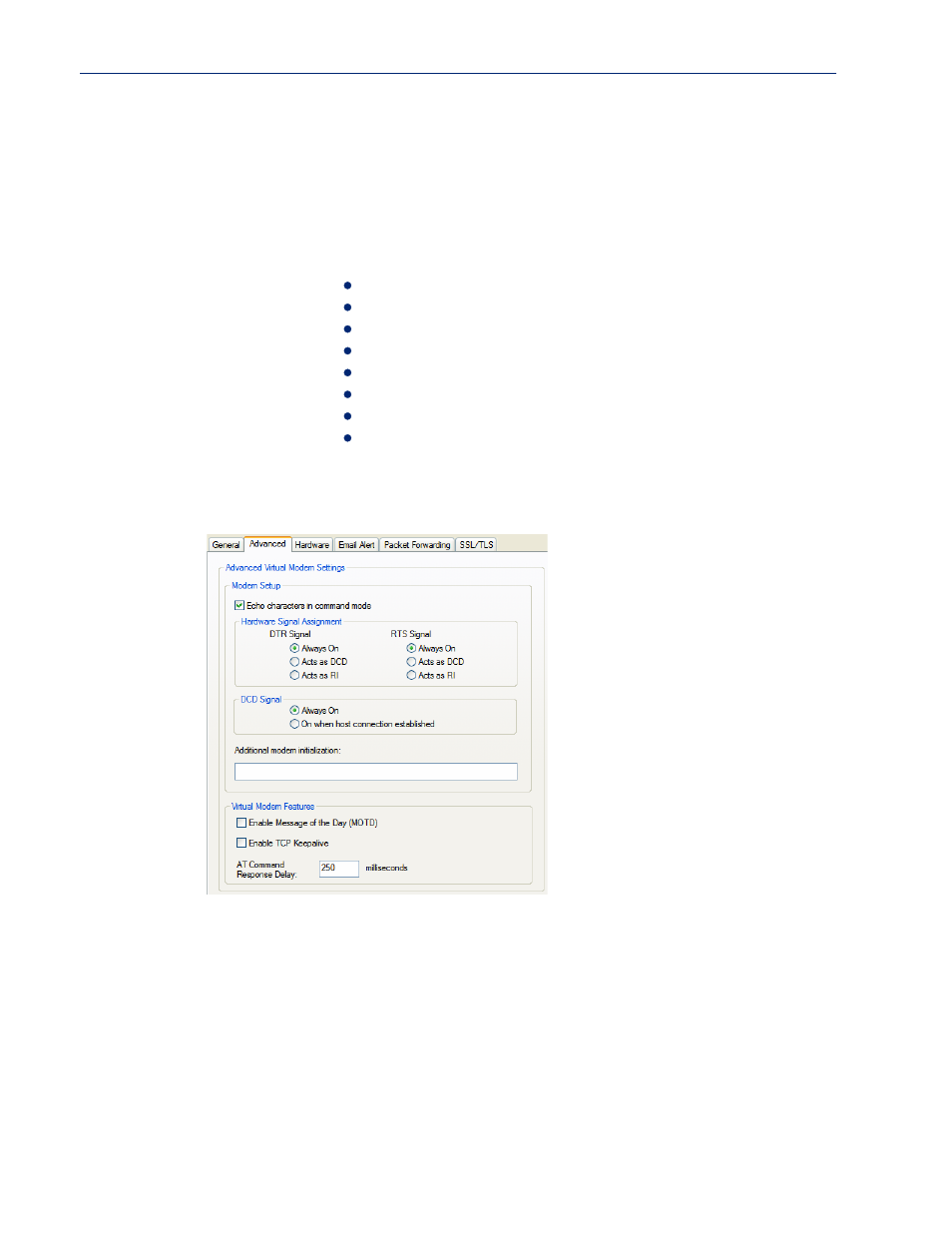 Advanced tab field descriptions | Perle Systems IOLAN SCS User Manual | Page 155 / 408