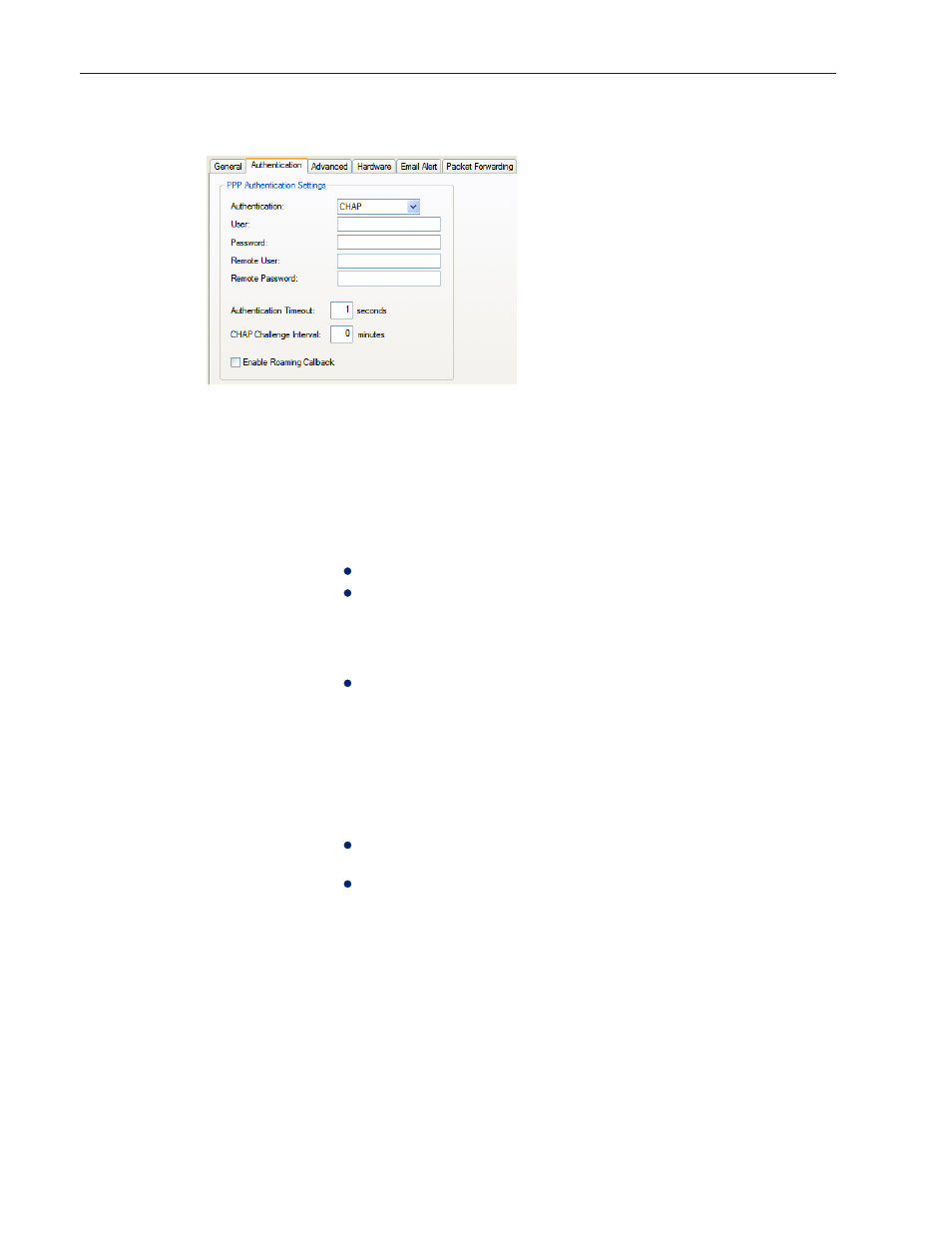 Authentication tab field descriptions | Perle Systems IOLAN SCS User Manual | Page 173 / 408