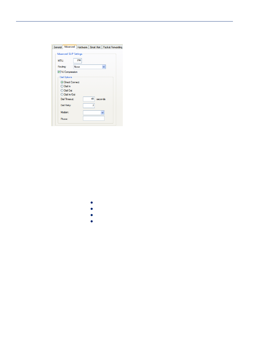 Advanced tab field descriptions | Perle Systems IOLAN SCS User Manual | Page 180 / 408