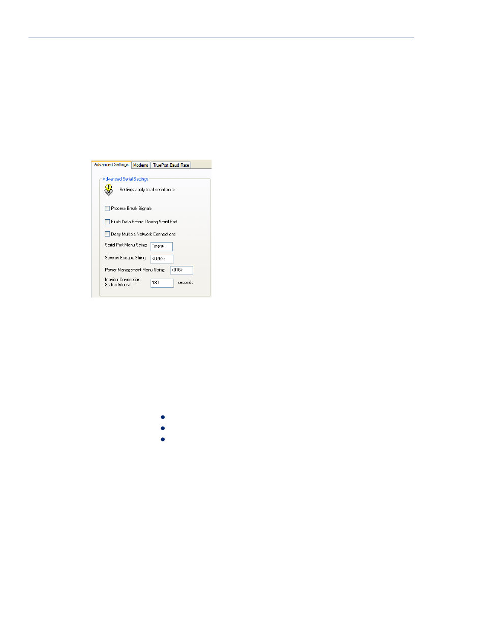 Advanced, Advanced serial settings tab, Overview field descriptions | Perle Systems IOLAN SCS User Manual | Page 186 / 408