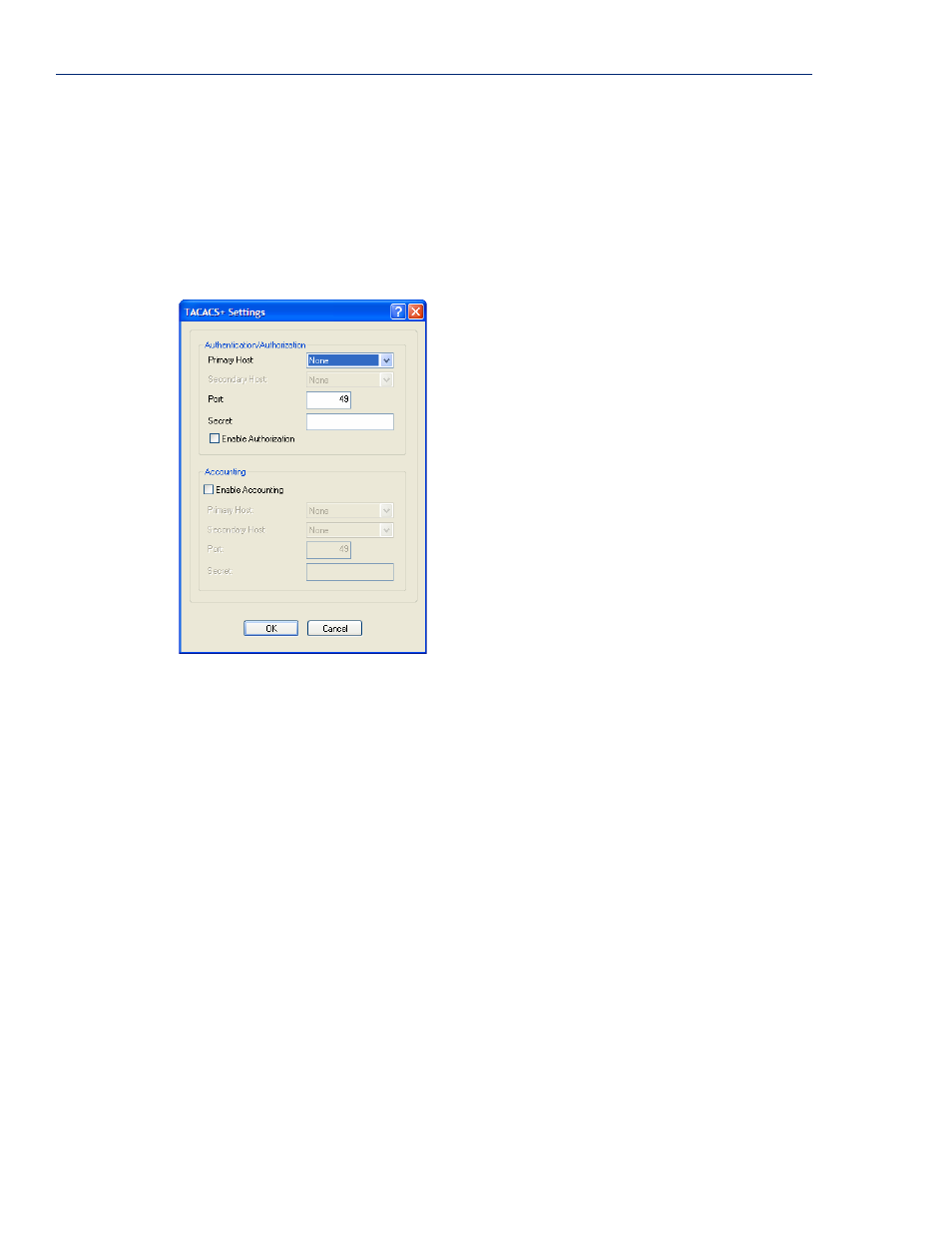 Tacacs, Overview field descriptions | Perle Systems IOLAN SCS User Manual | Page 210 / 408
