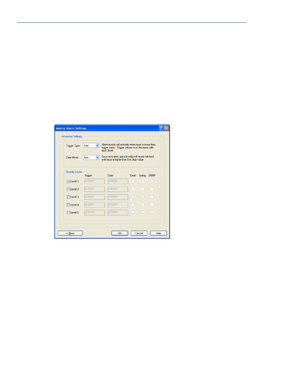 Advanced analog alarm settings | Perle Systems IOLAN SCS User Manual | Page 262 / 408