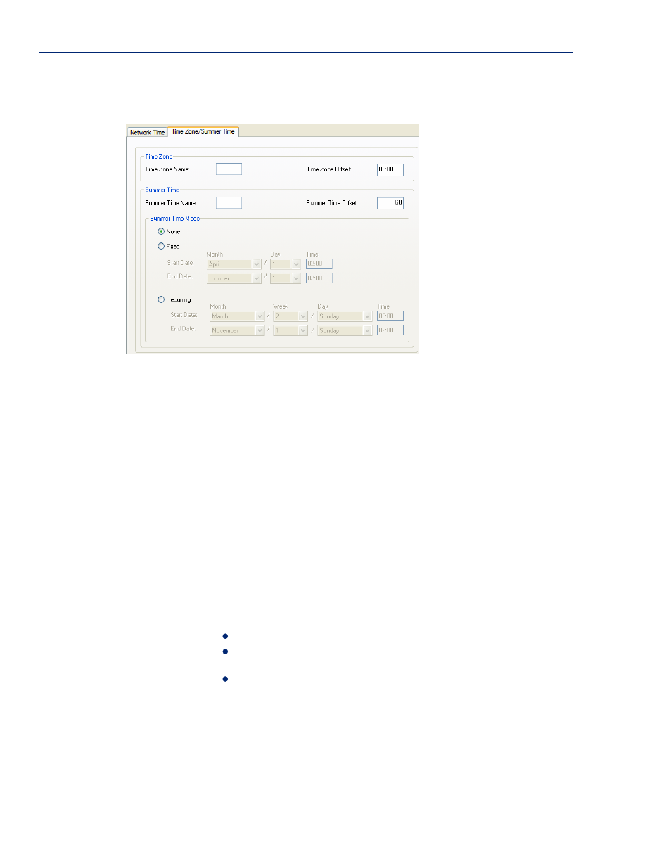 Time zone/summer time tab field descriptions | Perle Systems IOLAN SCS User Manual | Page 296 / 408