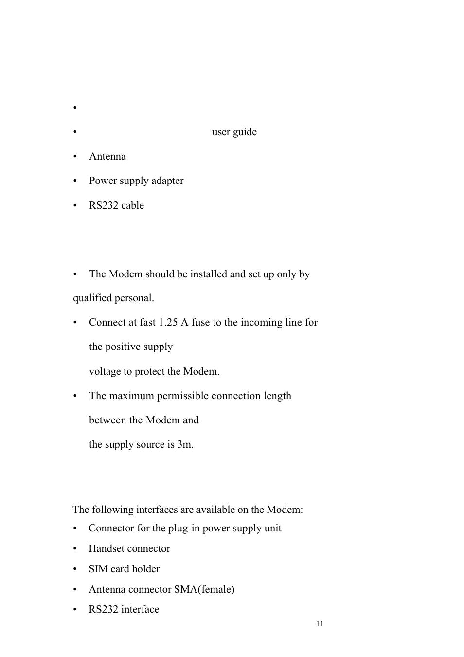 Installation, Interface description, 1 package contents | 2 safety and installation information | Perle Systems NOVACOM Wireless Modem GNS-30CR User Manual | Page 11 / 19