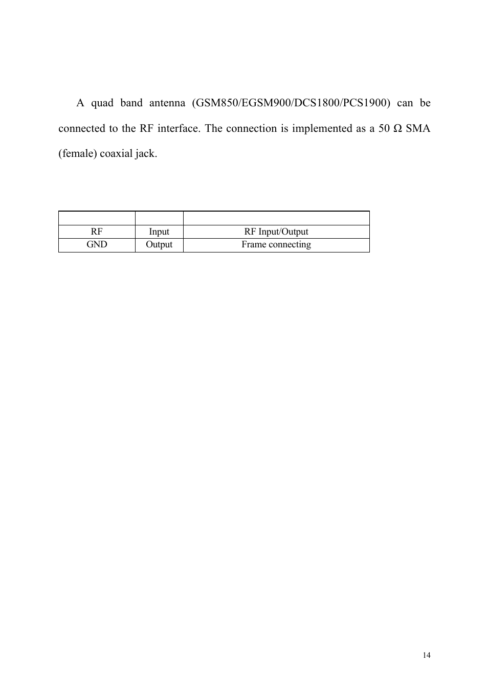 3 antenna connector sma (female), Pin assignments | Perle Systems NOVACOM Wireless Modem GNS-30CR User Manual | Page 14 / 19