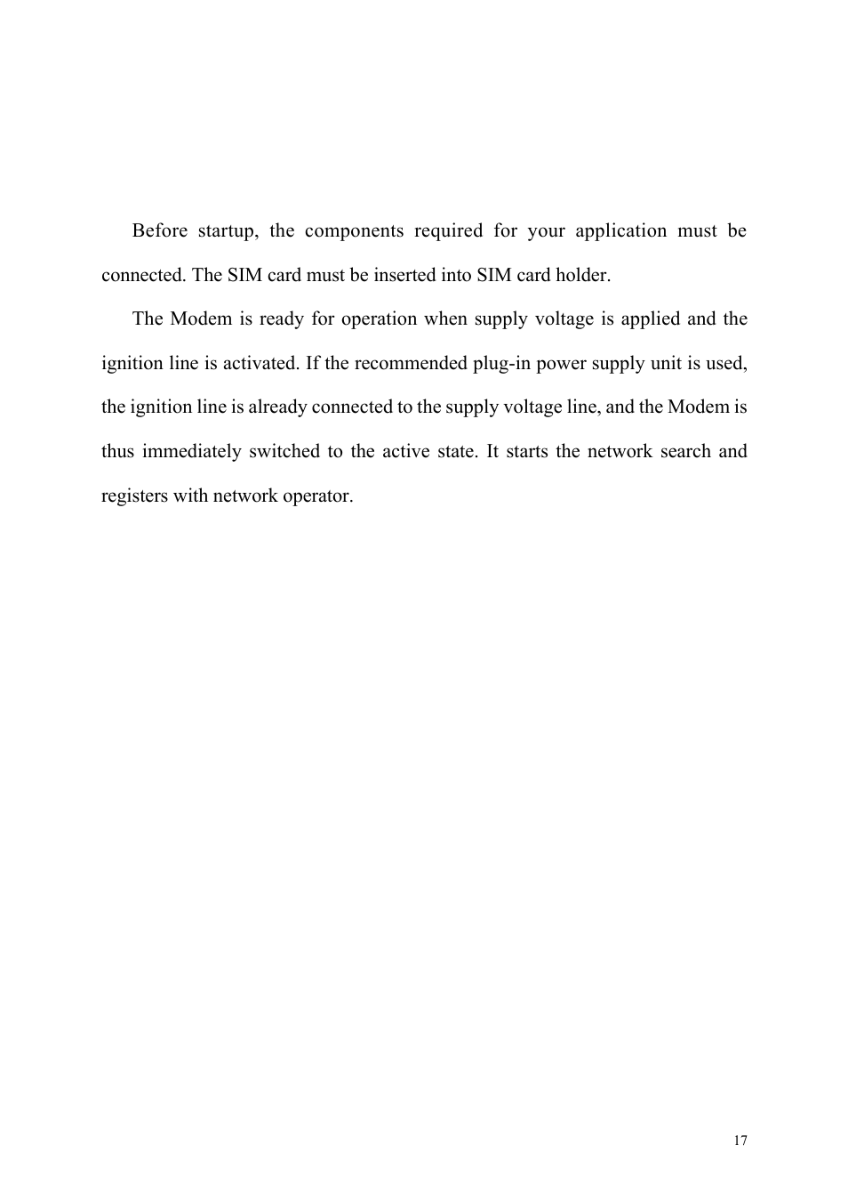 Startup | Perle Systems NOVACOM Wireless Modem GNS-30CR User Manual | Page 17 / 19