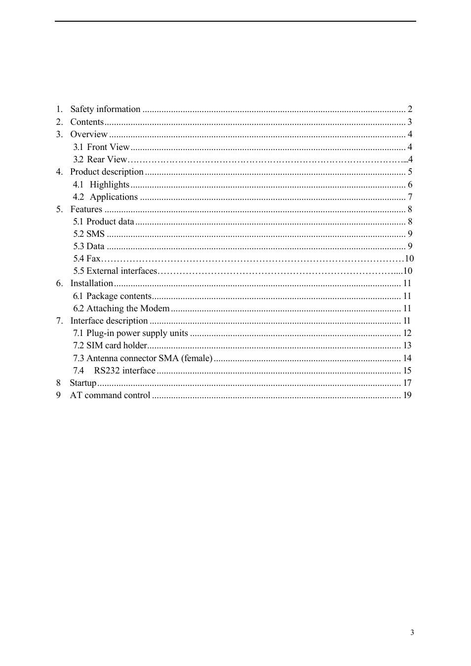 Perle Systems NOVACOM Wireless Modem GNS-30CR User Manual | Page 3 / 19