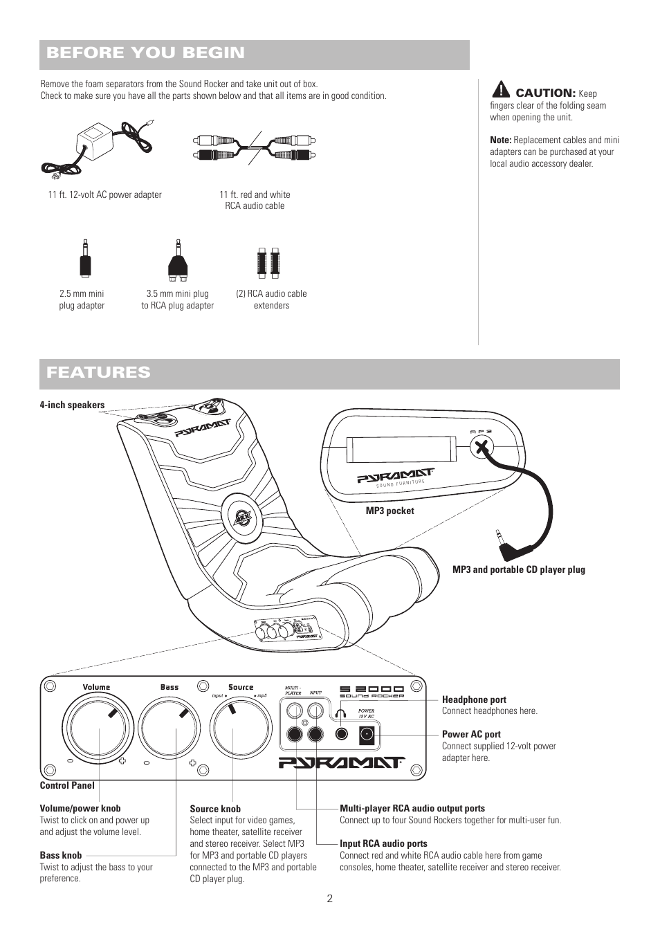 Before you begin, Features | Pyramat S 2000 User Manual | Page 3 / 9
