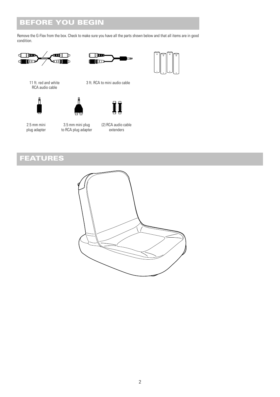 Before you begin, Features | Pyramat G-Flex Game Booster User Manual | Page 3 / 8