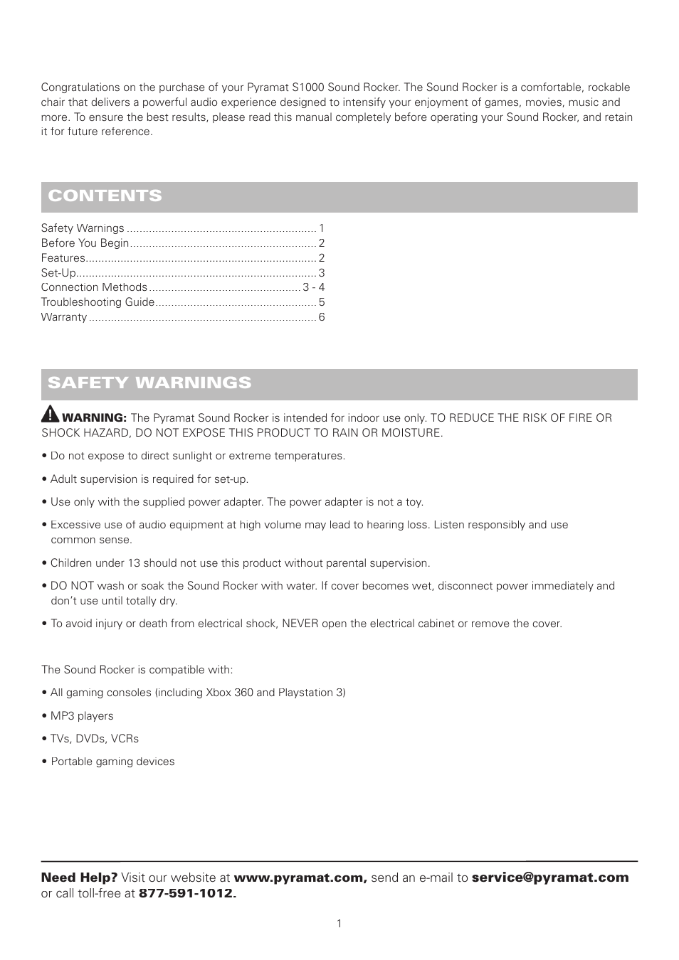 Pyramat SOUND ROCKER S1000 User Manual | Page 2 / 8