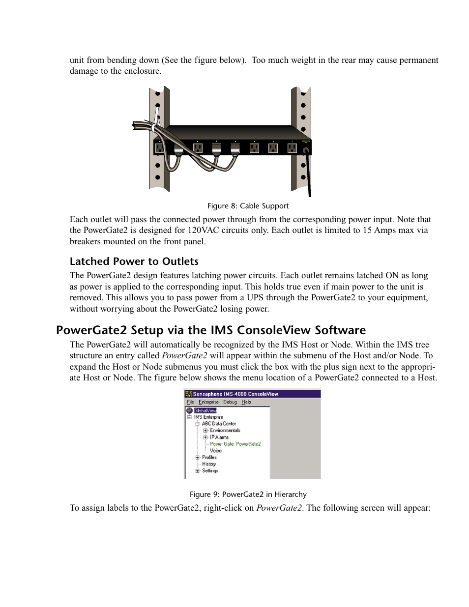 Latched power to outlets, Powergate2 setup via the ims consoleview software | Phonetics IMS-4000 User Manual | Page 103 / 166