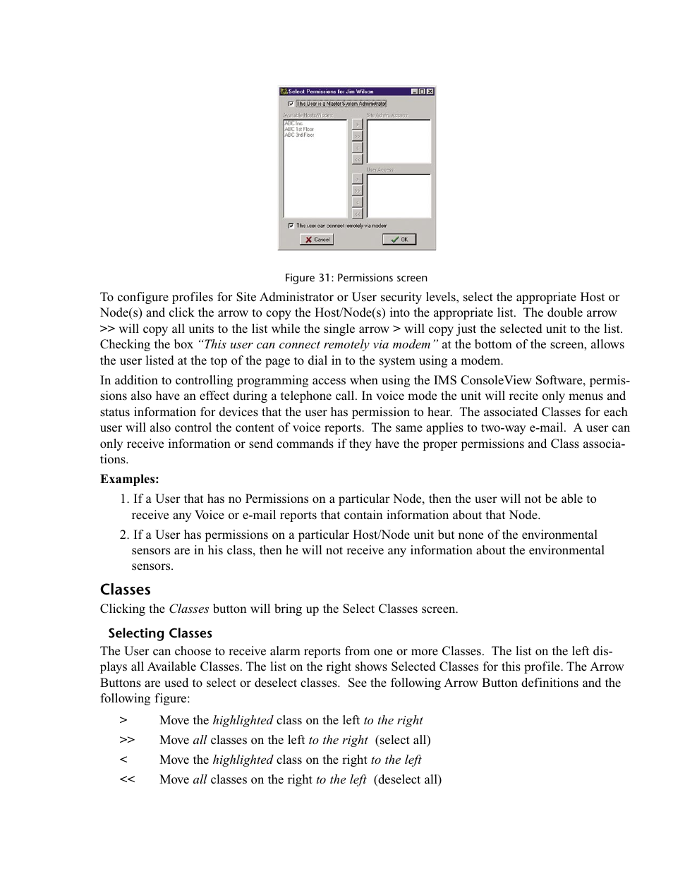 Classes, Selecting classes | Phonetics IMS-4000 User Manual | Page 63 / 166