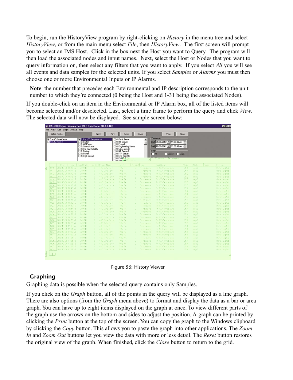 Graphing, Printing data, Exporting data | Graphing printing data exporting data | Phonetics IMS-4000 User Manual | Page 82 / 166