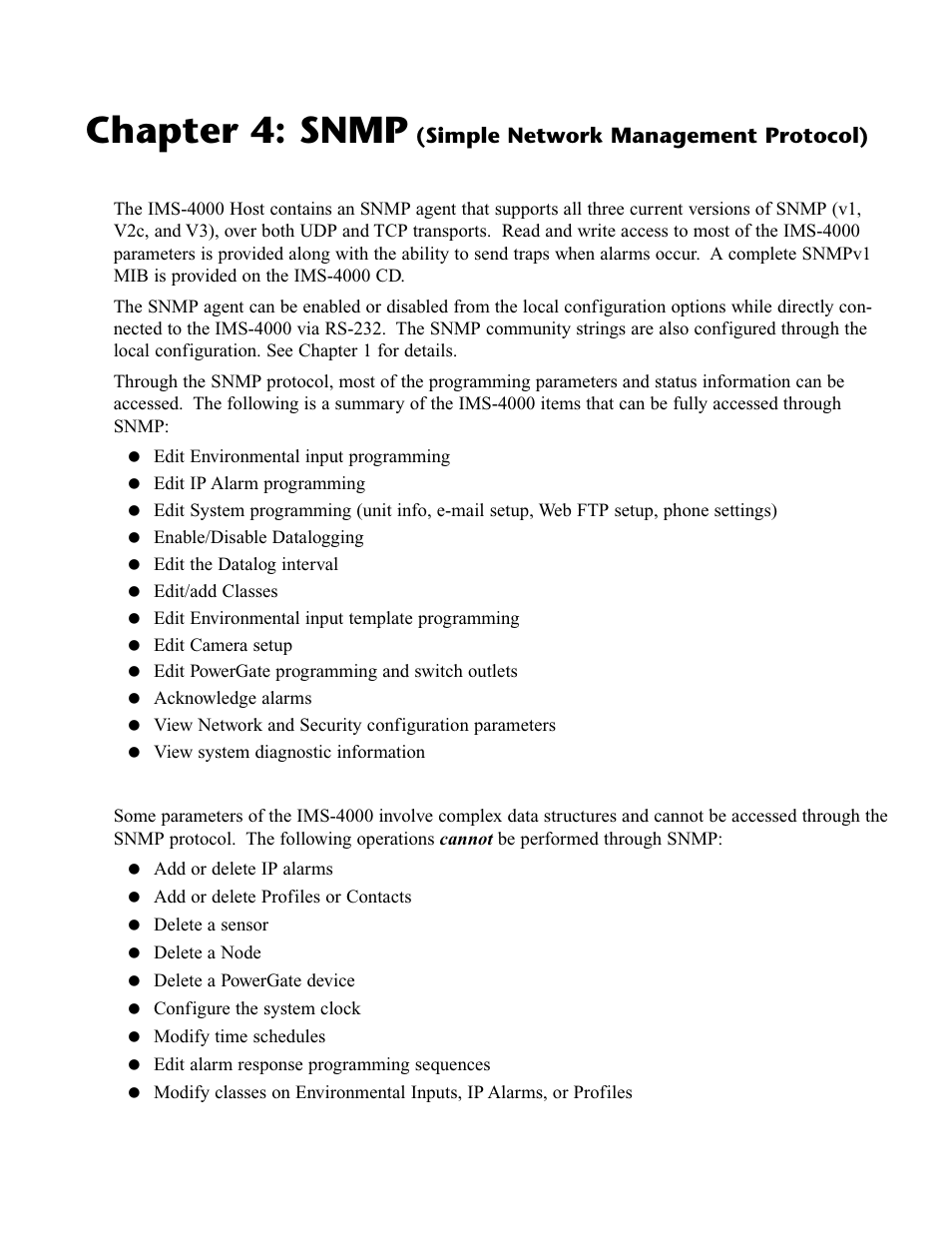 Chapter 4: snmp | Phonetics IMS-4000 User Manual | Page 91 / 166