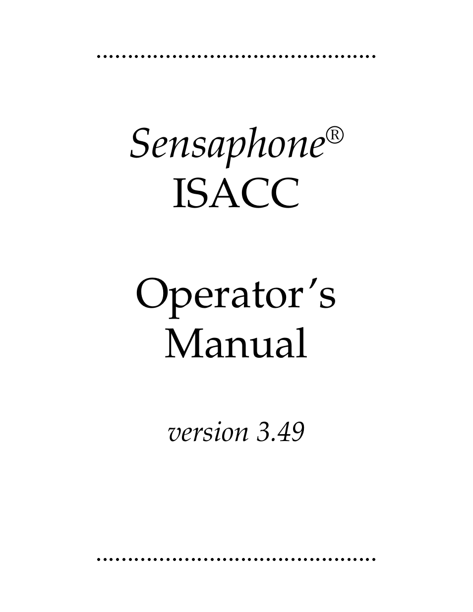 Phonetics Sensaphone ISACC 5000 User Manual | 143 pages