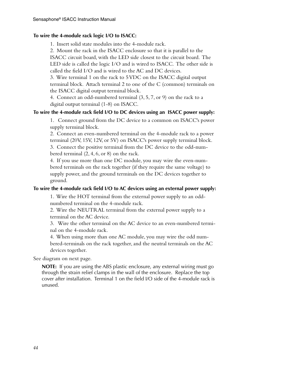 Phonetics Sensaphone ISACC 5000 User Manual | Page 44 / 143