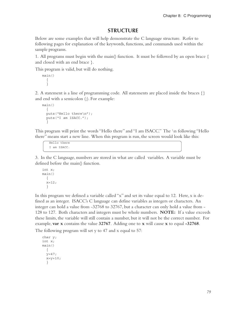 Structure | Phonetics Sensaphone ISACC 5000 User Manual | Page 79 / 143