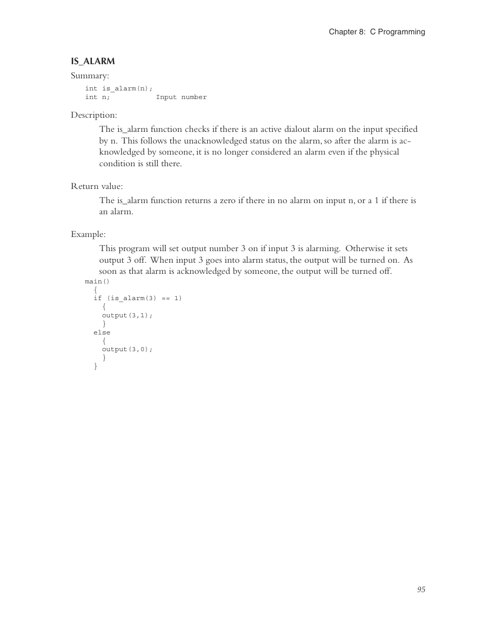 Is_alarm | Phonetics Sensaphone ISACC 5000 User Manual | Page 95 / 143