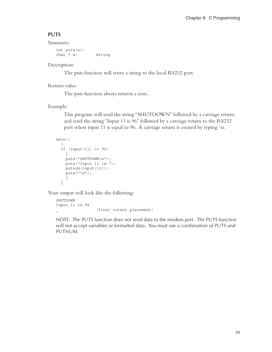Puts | Phonetics Sensaphone ISACC 5000 User Manual | Page 99 / 143