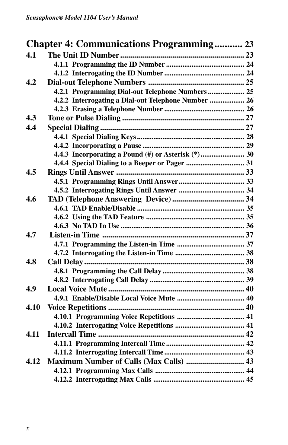 Chapter 4: communications programming | Phonetics 1104 User Manual | Page 10 / 110