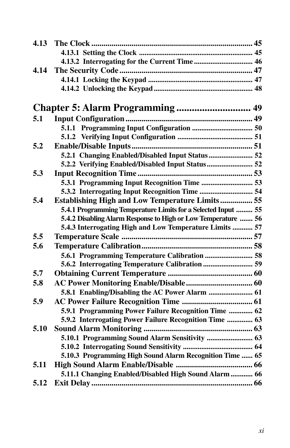 Chapter 5: alarm programming | Phonetics 1104 User Manual | Page 11 / 110