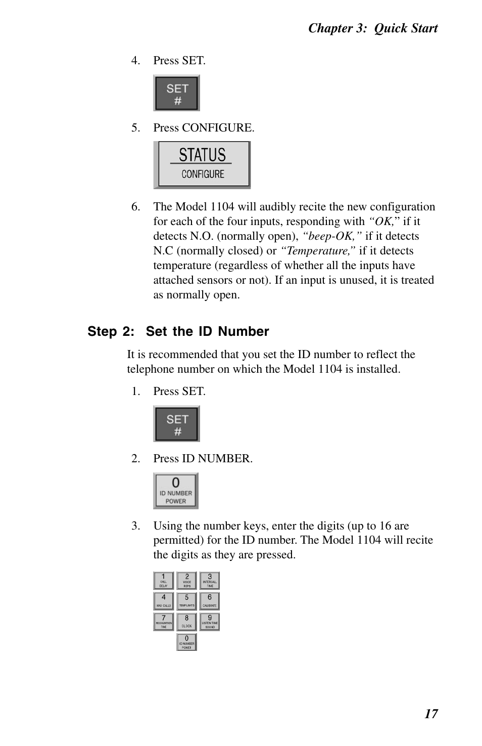 Step 2: set the id number | Phonetics 1104 User Manual | Page 29 / 110