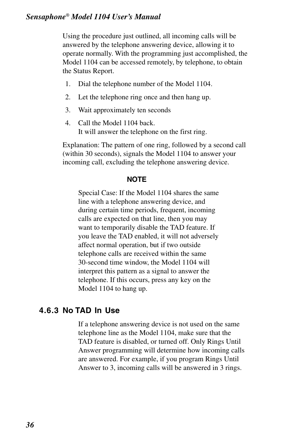 3 no tad in use | Phonetics 1104 User Manual | Page 48 / 110