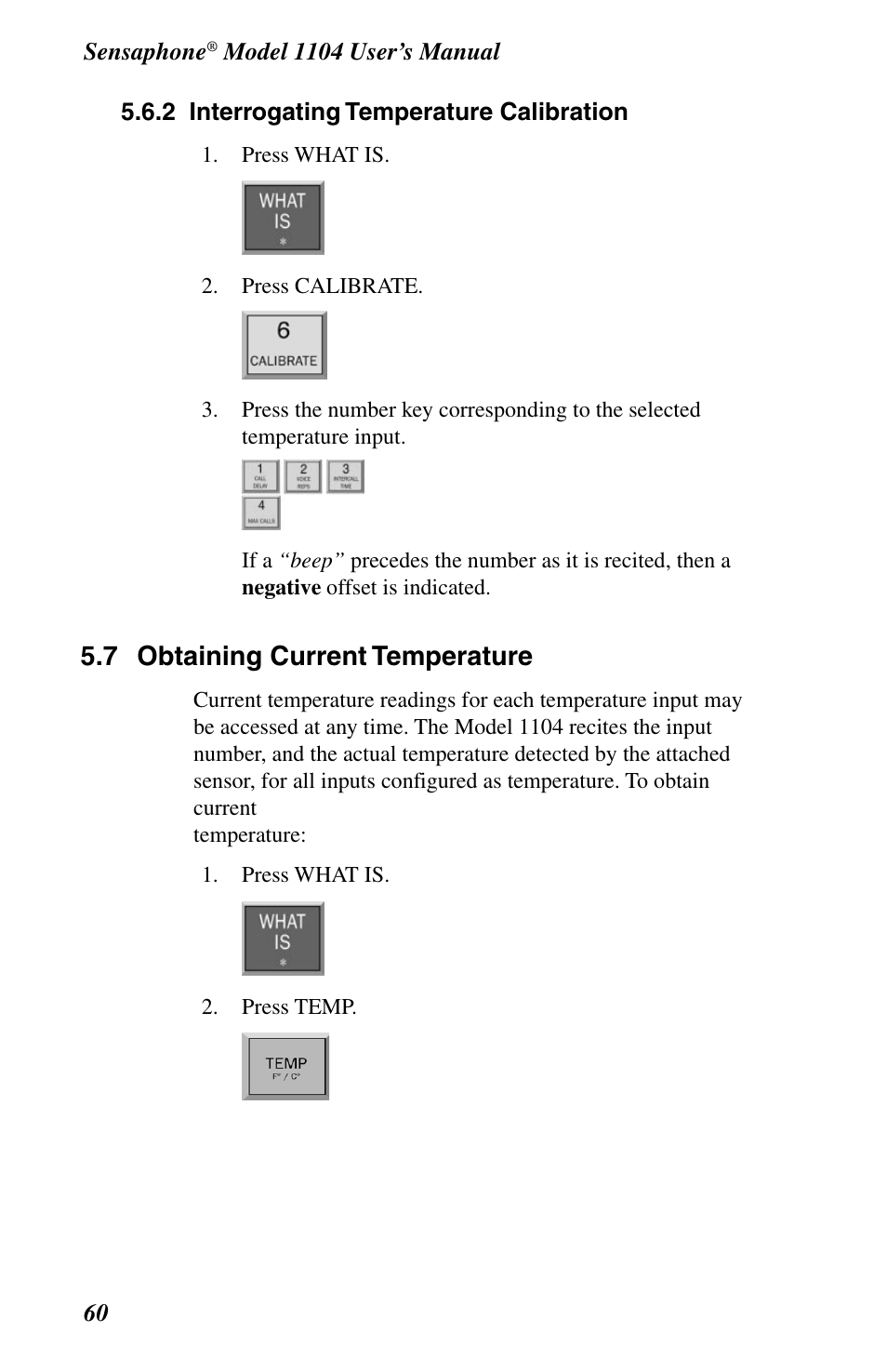 7 obtaining current temperature, 8 ac power monitoring enable/disable | Phonetics 1104 User Manual | Page 72 / 110