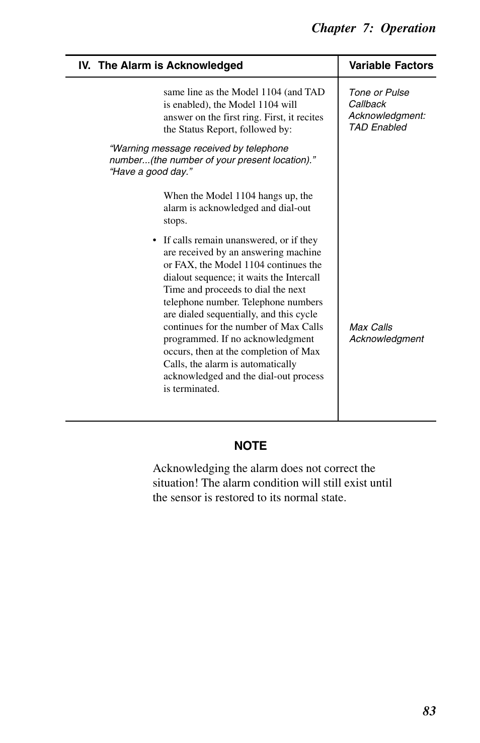 Chapter 7: operation 83 | Phonetics 1104 User Manual | Page 95 / 110