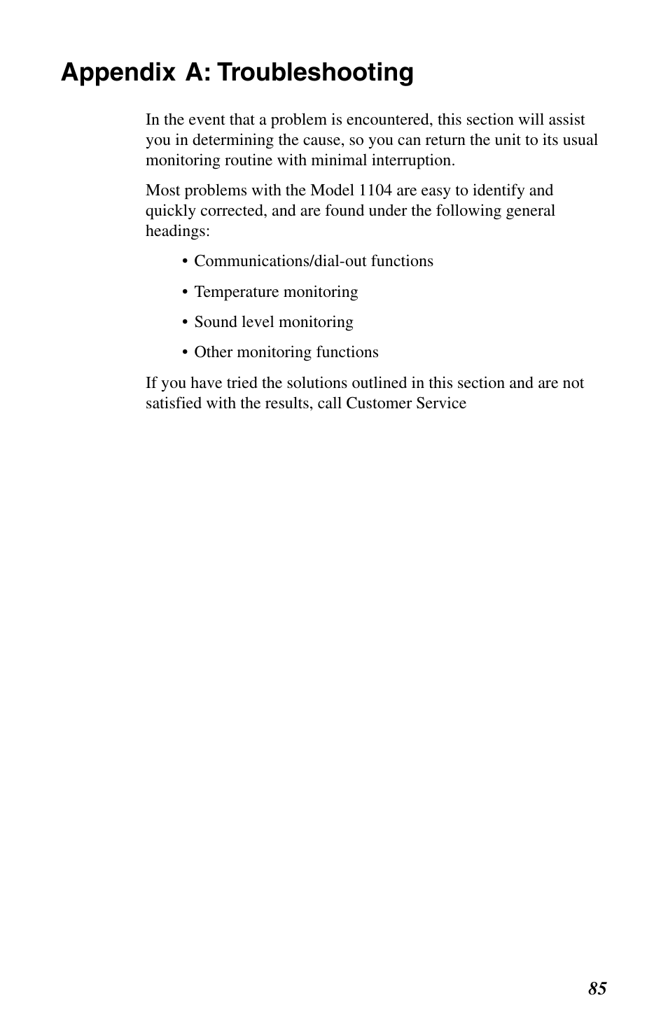 Appendix a: troubleshooting | Phonetics 1104 User Manual | Page 97 / 110