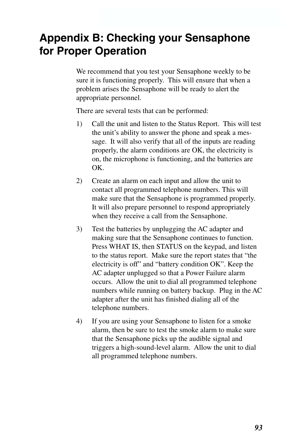 Appendix b: checking for proper operation | Phonetics 1108 User Manual | Page 105 / 110