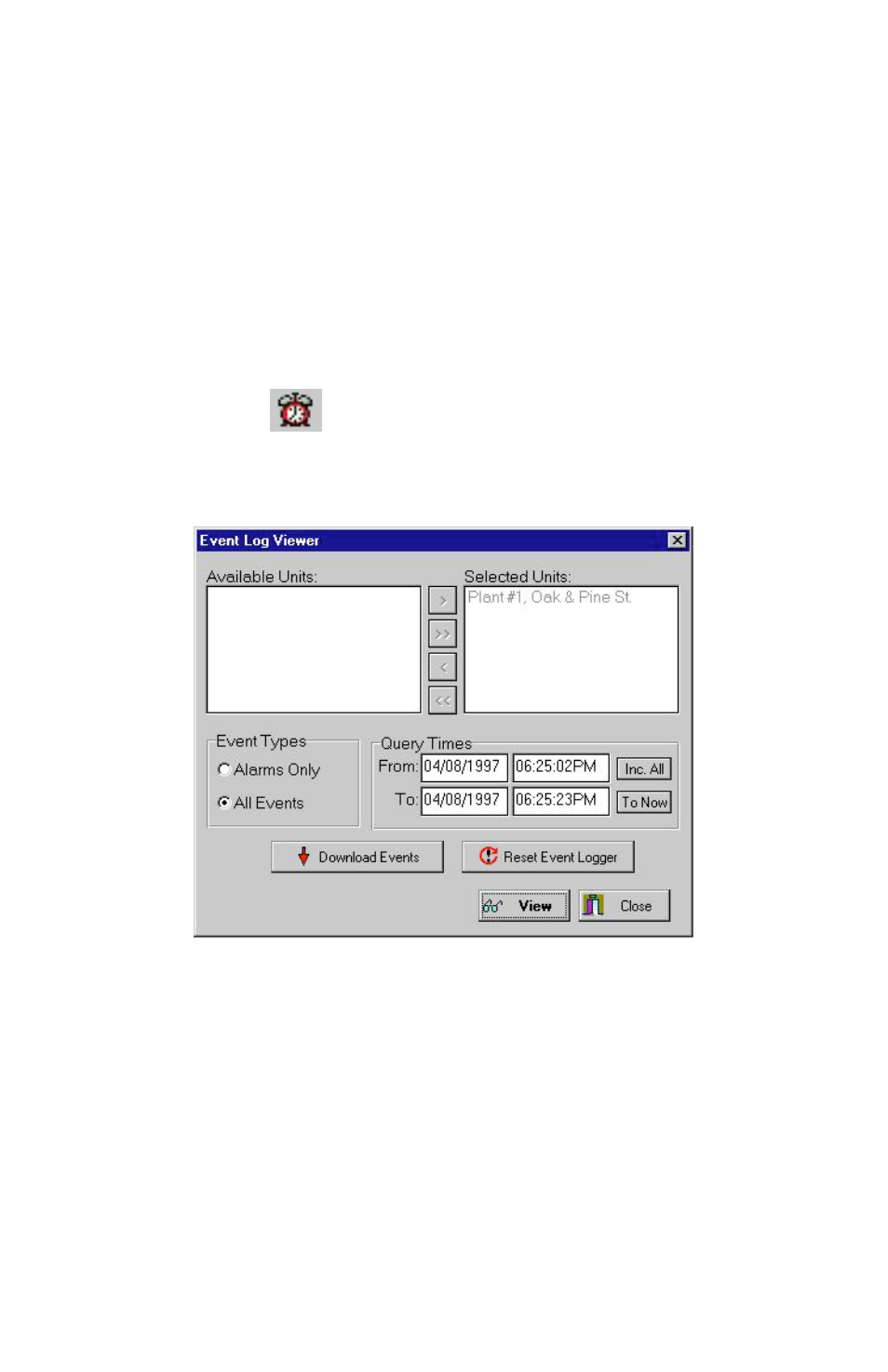 Downloading the event logger, Viewing the event logger | Phonetics 2000 User Manual | Page 67 / 118