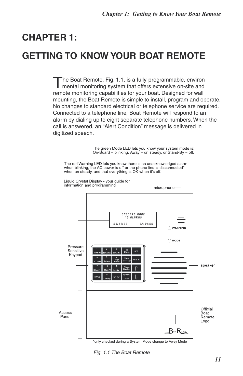 Chapter 1:getting to know your boat remote, Chapter 1: getting to know your boat remote | Phonetics Boat Remote User Manual | Page 11 / 90