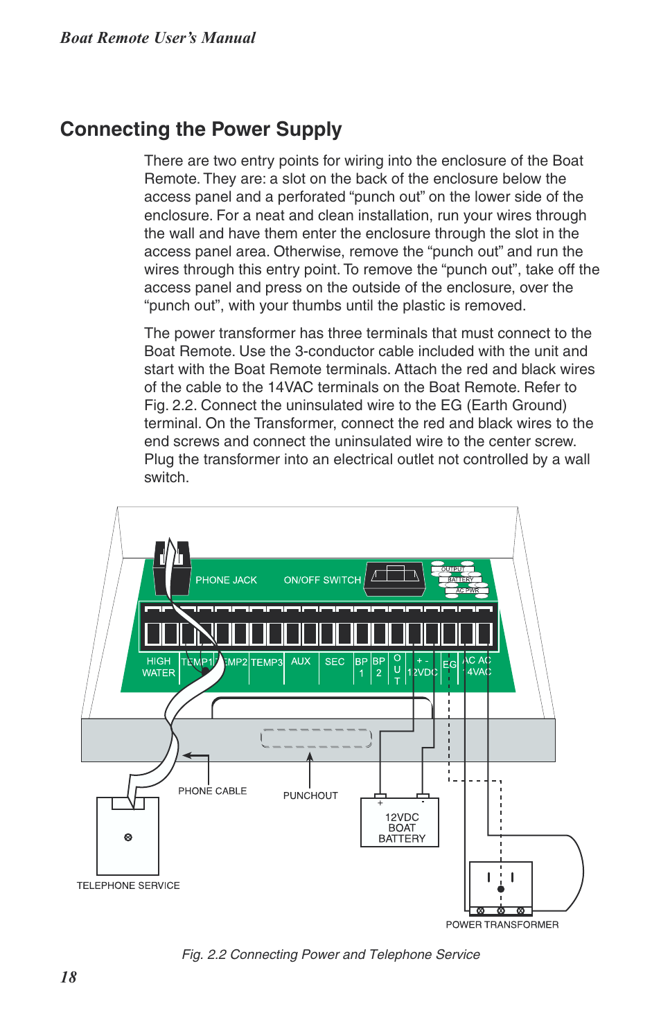 Connecting the power supply | Phonetics Boat Remote User Manual | Page 18 / 90