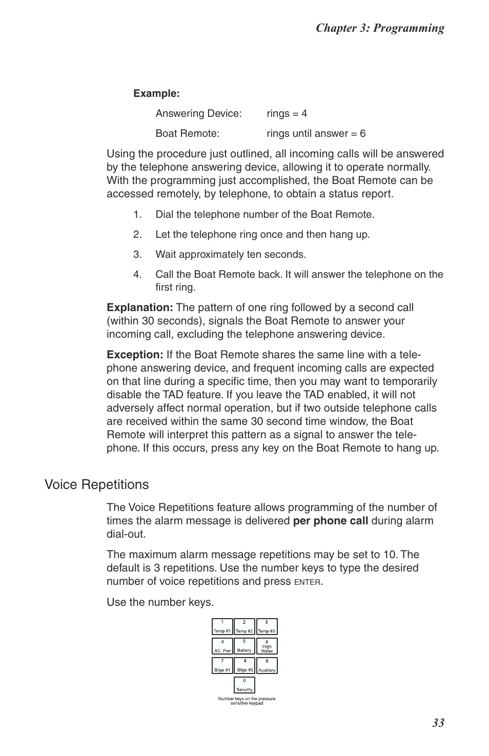 Voice repetitions | Phonetics Boat Remote User Manual | Page 33 / 90