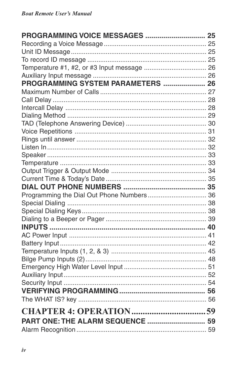 Chapter 4: operation | Phonetics Boat Remote User Manual | Page 4 / 90