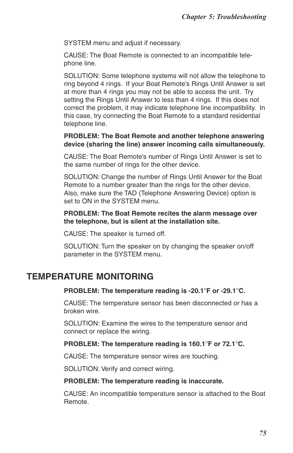 Temperature monitoring | Phonetics Boat Remote User Manual | Page 75 / 90