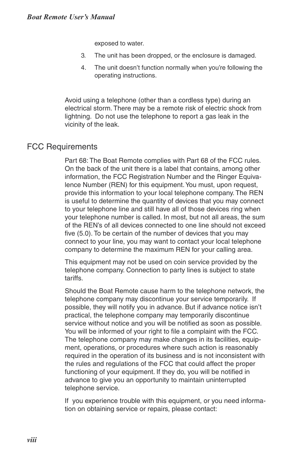 Fcc requirements | Phonetics Boat Remote User Manual | Page 8 / 90