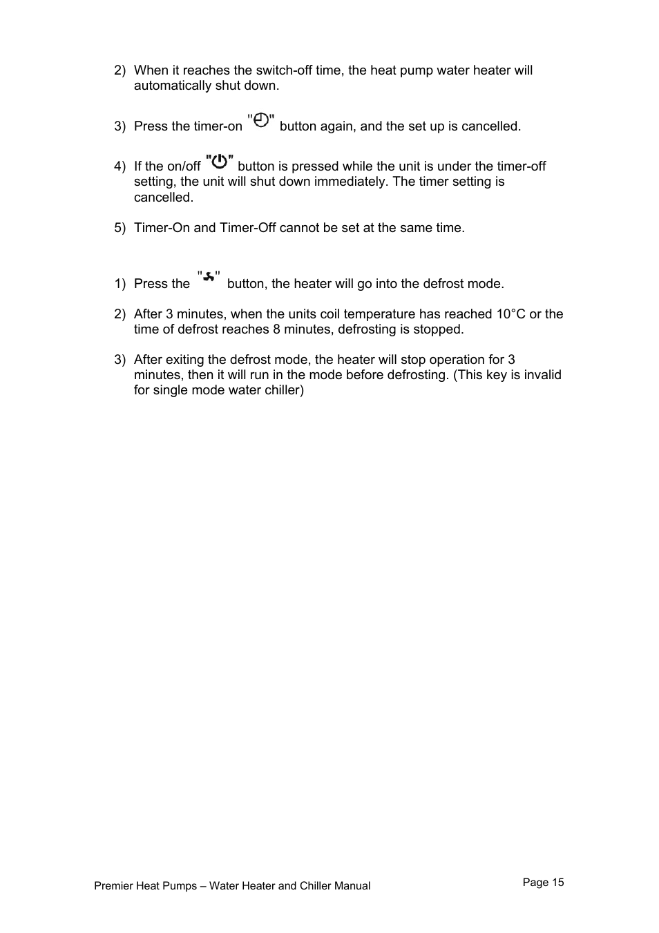 Premier PHP HWC-260 User Manual | Page 15 / 21