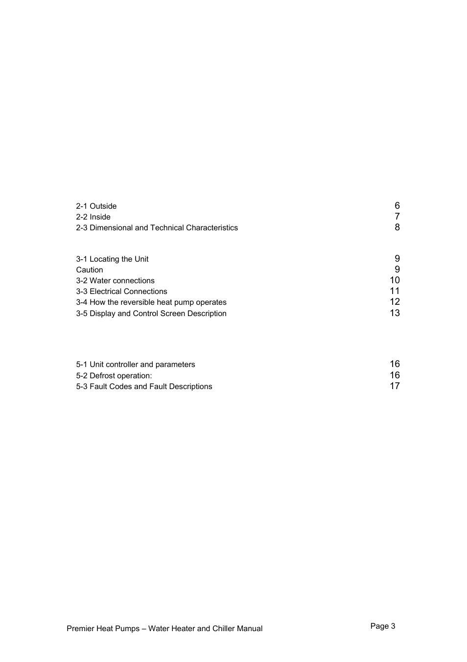 Content | Premier PHP HWC-260 User Manual | Page 3 / 21