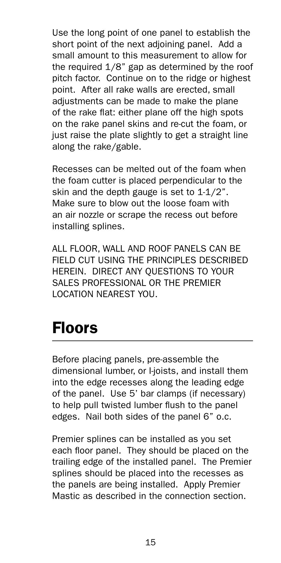 Floors | Premier Floors User Manual | Page 15 / 56