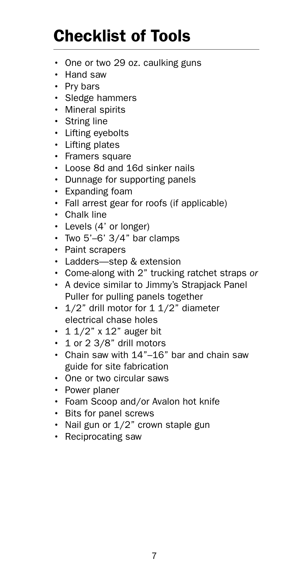 Checklist of tools | Premier Floors User Manual | Page 7 / 56