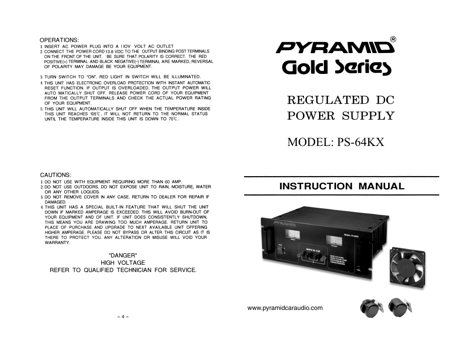 Pyramid Car Audio PS-64KX User Manual | 2 pages