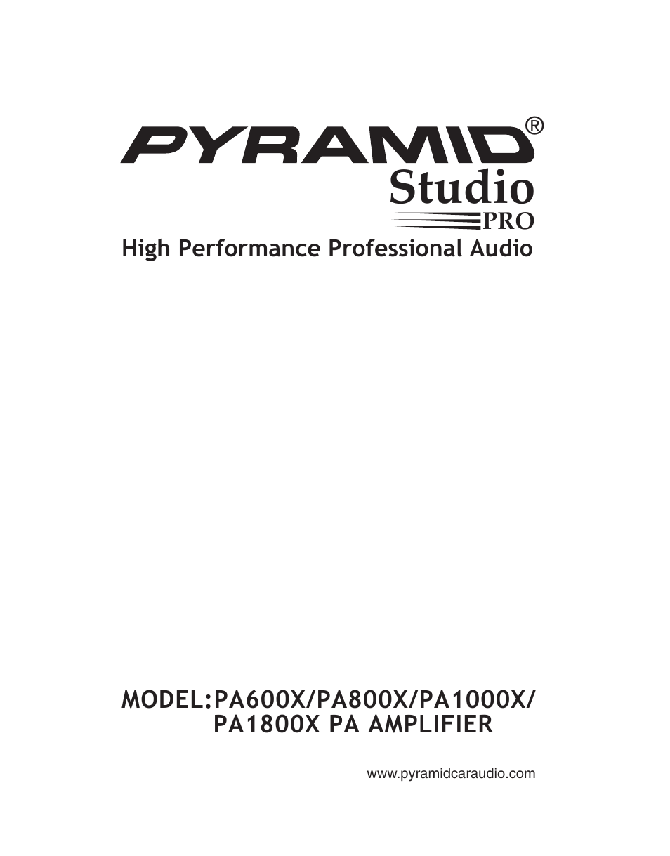 Pyramid Car Audio PA600X User Manual | 8 pages