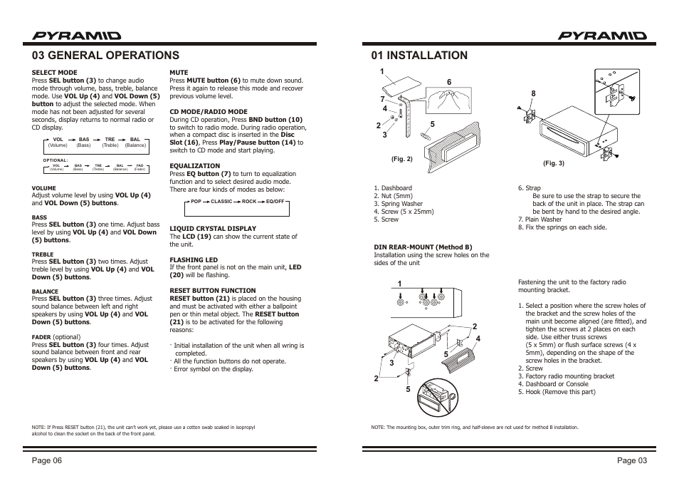 03 general operations 01 installation | Pyramid Car Audio CDR-38DX User Manual | Page 5 / 6