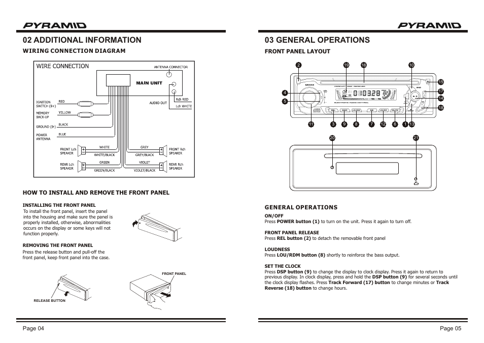 02 additional information 03 general operations | Pyramid Car Audio CDR-38DX User Manual | Page 6 / 6